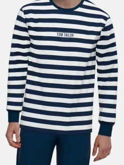 Tom Tailor Yöasut|pyjama 71457-4009 652 Blue-medium horizontal stripes