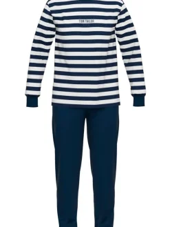 Tom Tailor Yöasut|pyjama 71457-4009 652 Blue-medium horizontal stripes