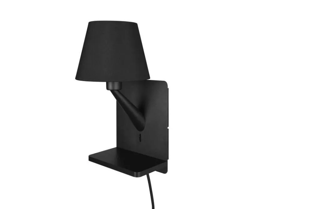 Trio Lighting Sisustusvalaisimet|Comfort seinävalaisin E14 mattamusta latausase