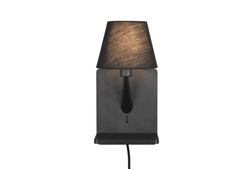 Trio Lighting Sisustusvalaisimet|Comfort seinävalaisin E14 mattamusta latausase