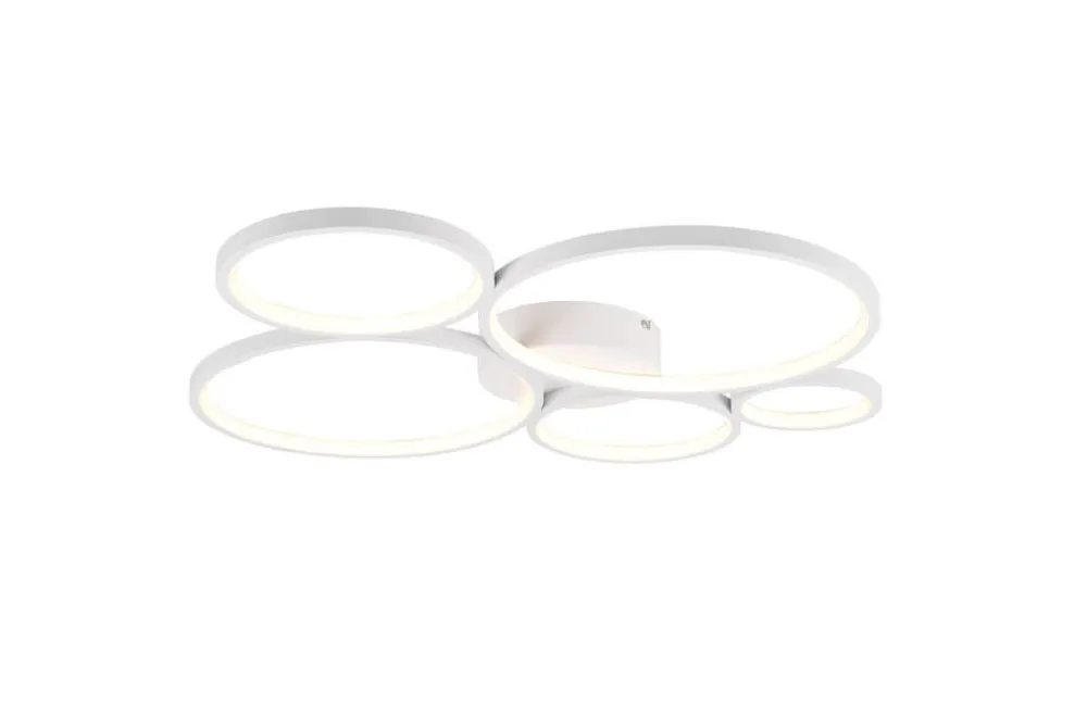 Trio Lighting Sisustusvalaisimet|kattovalaisin Rondo LED 5-os mattavalkoinen