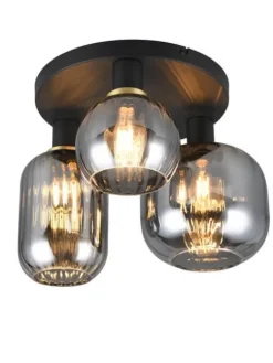 Trio Lighting Sisustusvalaisimet|kattovalaisin Diva 3-os E27 mattamusta/kromatt