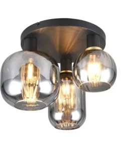 Trio Lighting Sisustusvalaisimet|kattovalaisin Diva 3-os E27 mattamusta/kromatt