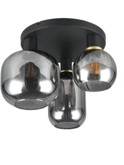 Trio Lighting Sisustusvalaisimet|kattovalaisin Diva 3-os E27 mattamusta/kromatt