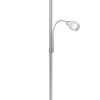 Trio Lighting Sisustusvalaisimet|lattiavalaisin Gerry E27+E14 harjattu teräs