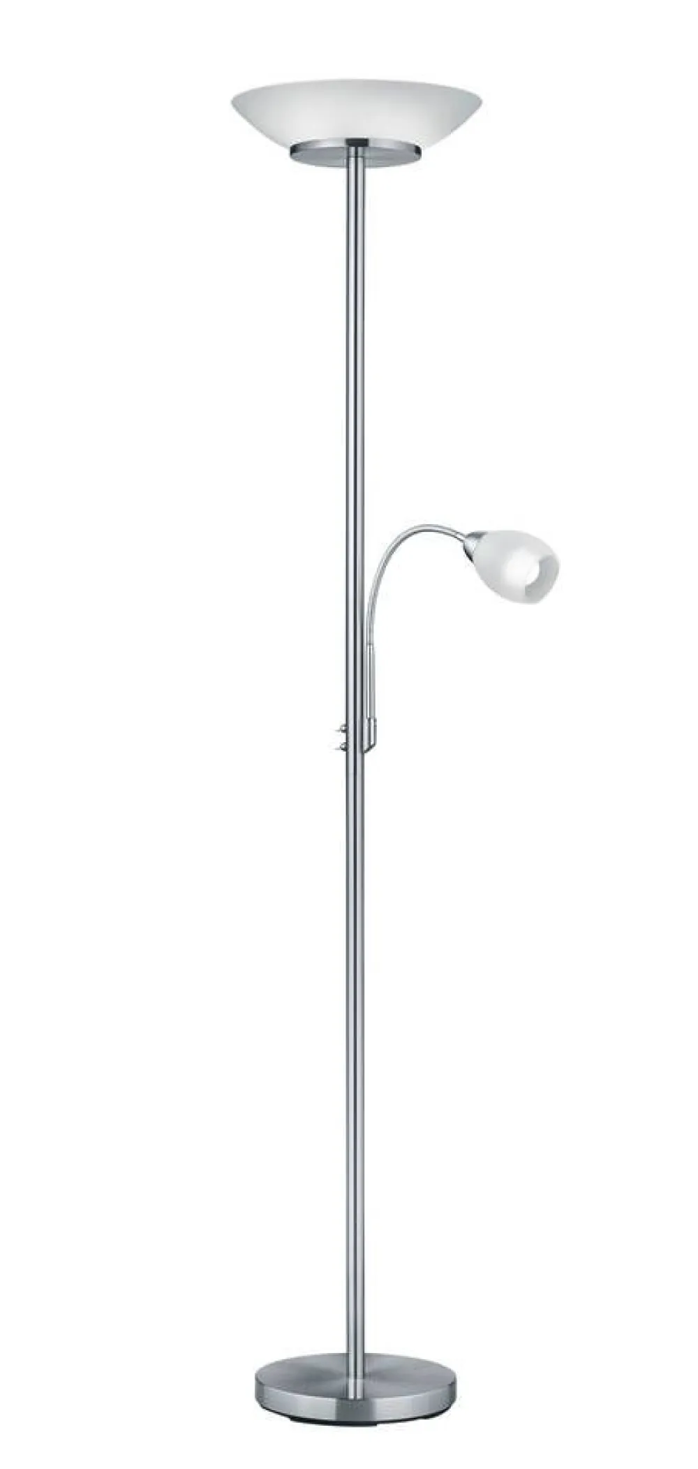 Trio Lighting Sisustusvalaisimet|lattiavalaisin Gerry E27+E14 harjattu teräs