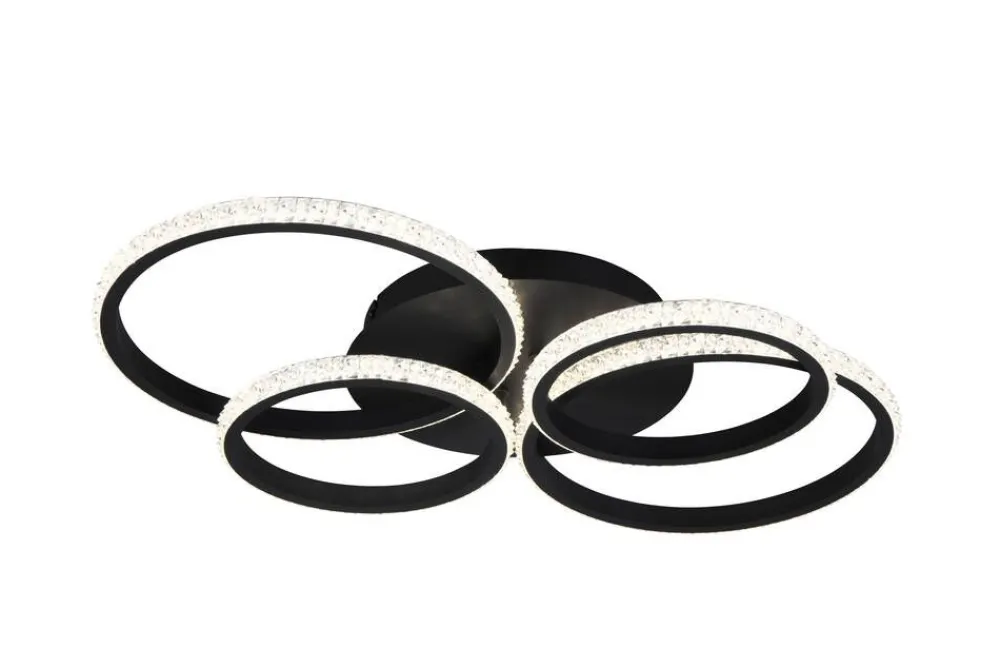 Trio Lighting Sisustusvalaisimet|LED kattovalaisin Cires mattamusta/kristallief