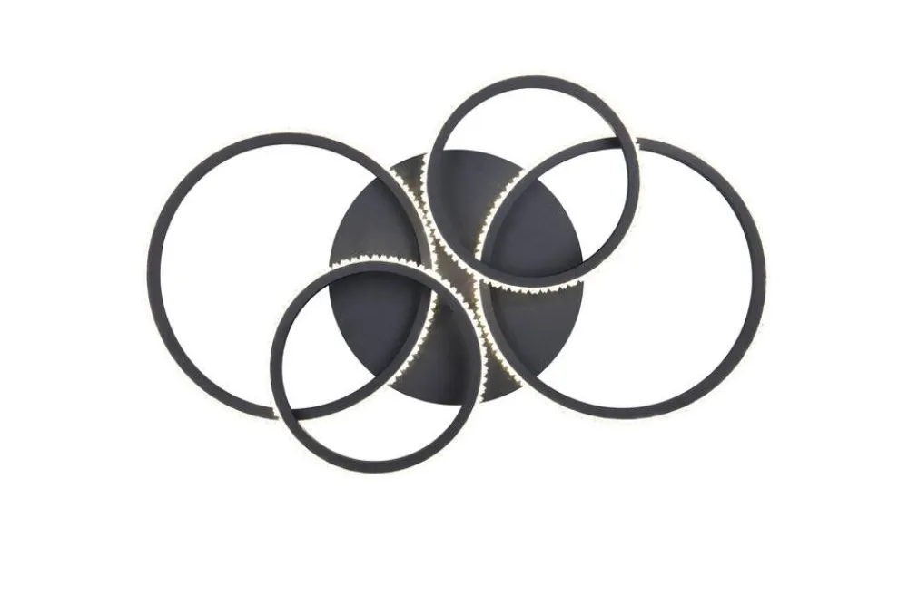 Trio Lighting Sisustusvalaisimet|LED kattovalaisin Cires mattamusta/kristallief
