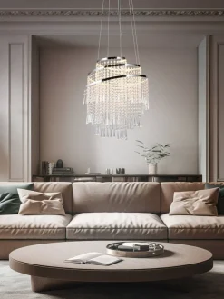 Trio Lighting Sisustusvalaisimet|LED riippuvalaisin Pomp 38 cm kromi/kirkas