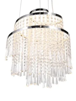 Trio Lighting Sisustusvalaisimet|LED riippuvalaisin Pomp 38 cm kromi/kirkas