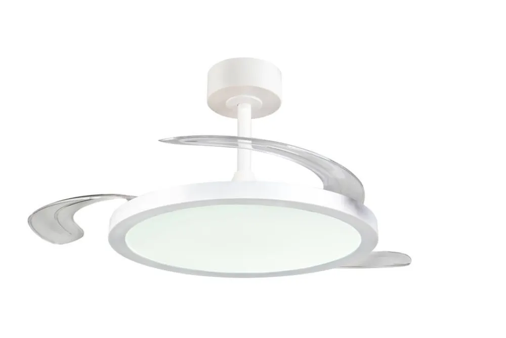 Trio Lighting Sisustusvalaisimet|LED tuuletinkattovalaisin Kasfjord mattavalkoi