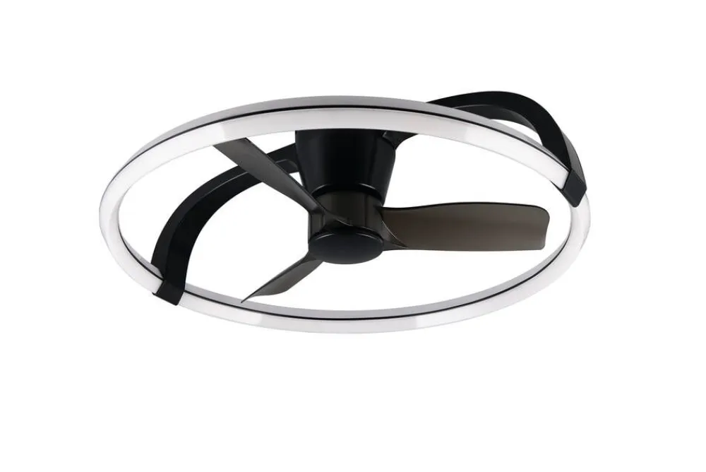 Trio Lighting Sisustusvalaisimet|LED tuuletinkattovalaisin Stockholm mattamusta