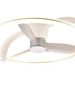 Trio Lighting Sisustusvalaisimet|LED tuuletinkattovalaisin Stockholm mattavalko