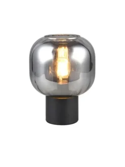 Trio Lighting Sisustusvalaisimet|pöytävalaisin Diva E27 mattamusta/kromattu