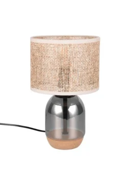 pöytävalaisin Tara 33 cm E27 beige/kromattu><noscript><img width=