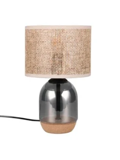 pöytävalaisin Tara 33 cm E27 beige/kromattu><noscript><img width=