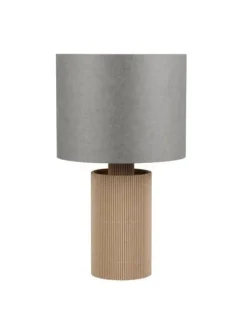 Trio Lighting Sisustusvalaisimet|pöytävalaisin Canio 27 cm E27 puu/harmaa