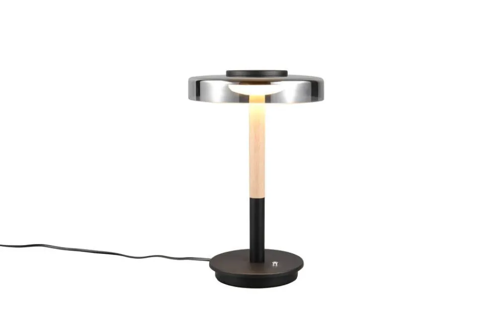 Trio Lighting Sisustusvalaisimet|pöytävalaisin Celeste LED mattamusta/kromattu/