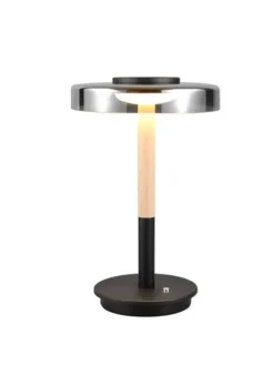 Trio Lighting Sisustusvalaisimet|pöytävalaisin Celeste LED mattamusta/kromattu/