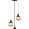 Trio Lighting Sisustusvalaisimet|riippuvalaisin Tarifa 3-os E27 mattamusta/krom