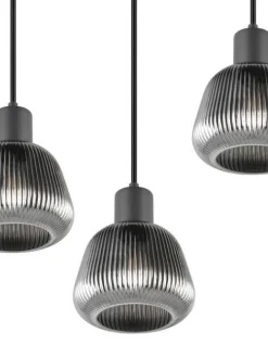 Trio Lighting Sisustusvalaisimet|riippuvalaisin Tarifa 3-os E27 mattamusta/krom