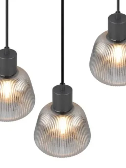 Trio Lighting Sisustusvalaisimet|riippuvalaisin Tarifa 3-os E27 mattamusta/krom