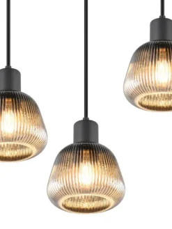 Trio Lighting Sisustusvalaisimet|riippuvalaisin Tarifa 3-os E27 mattamusta/krom