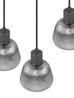Trio Lighting Sisustusvalaisimet|riippuvalaisin Tarifa 3-os E27 mattamusta/krom