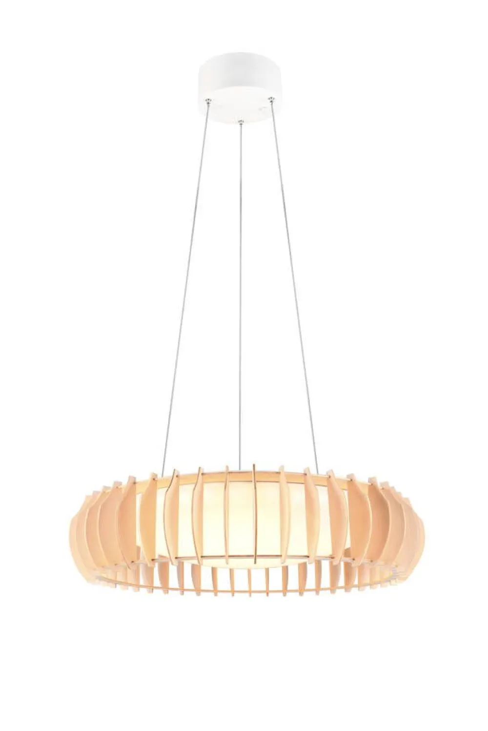 Trio Lighting Sisustusvalaisimet|riippuvalaisin Monte LED 60 cm valkoinen/puu