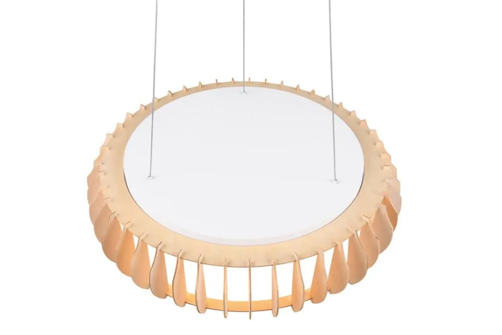 Trio Lighting Sisustusvalaisimet|riippuvalaisin Monte LED 60 cm valkoinen/puu