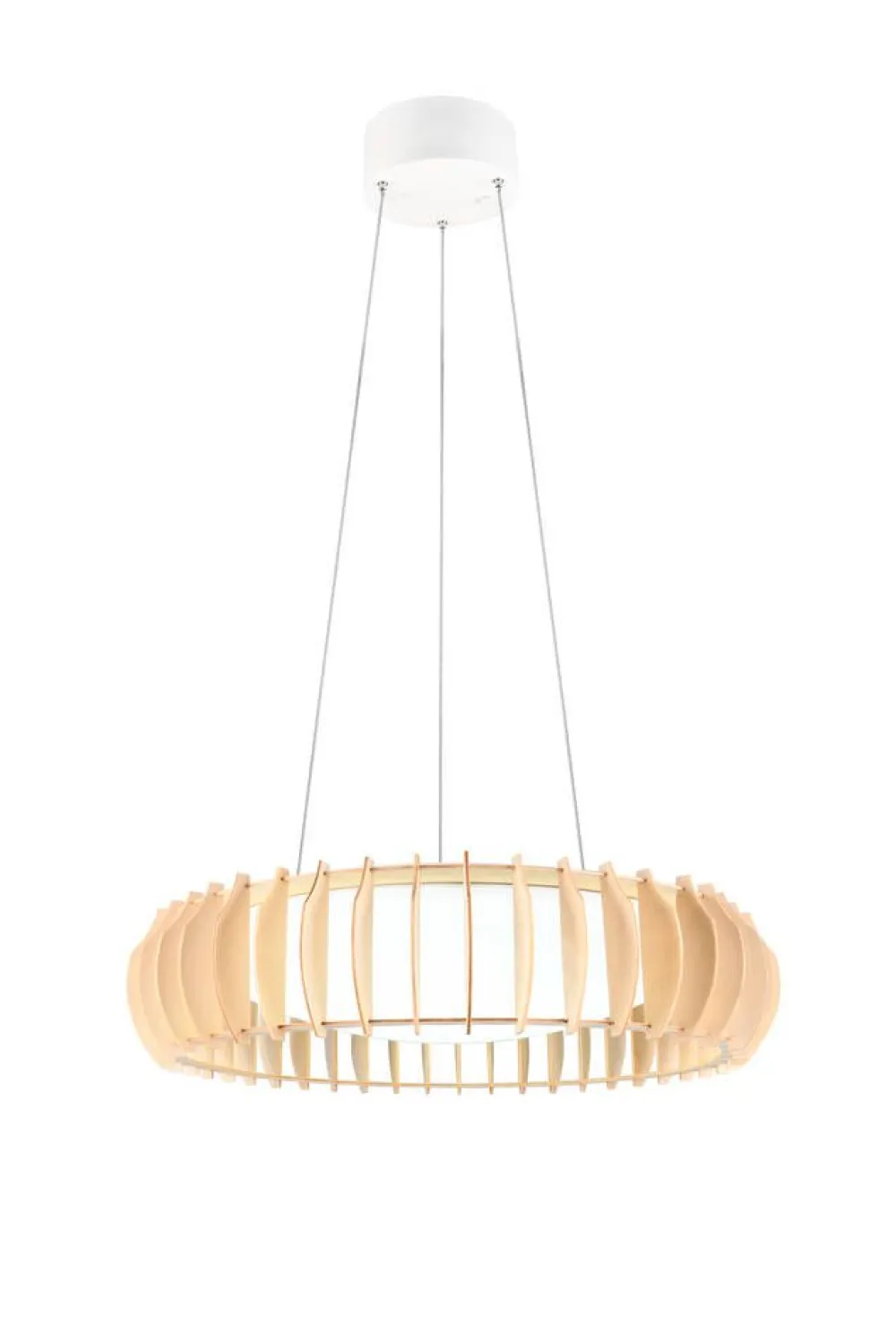 Trio Lighting Sisustusvalaisimet|riippuvalaisin Monte LED 60 cm valkoinen/puu