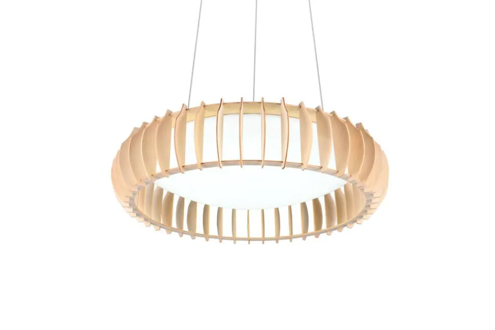 Trio Lighting Sisustusvalaisimet|riippuvalaisin Monte LED 60 cm valkoinen/puu