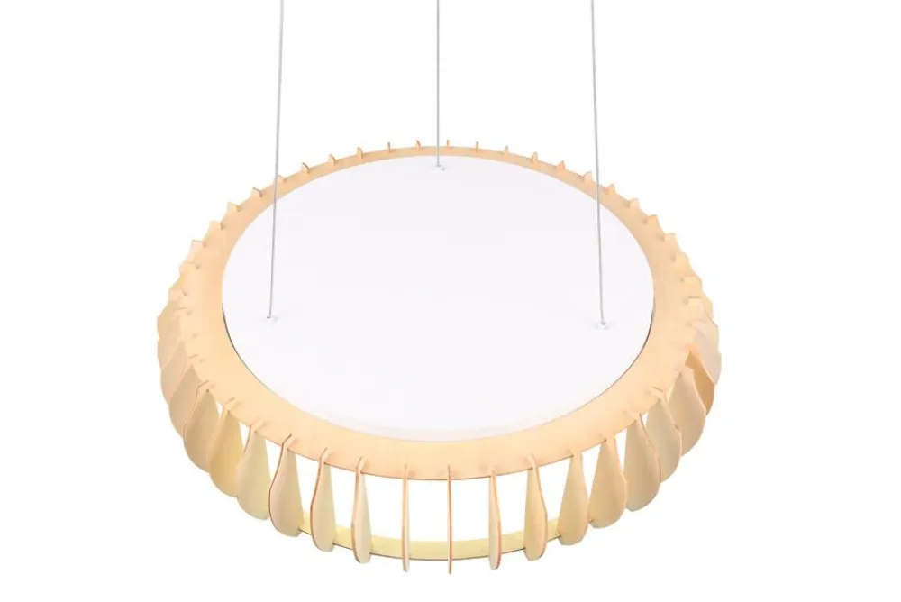 Trio Lighting Sisustusvalaisimet|riippuvalaisin Monte LED 60 cm valkoinen/puu