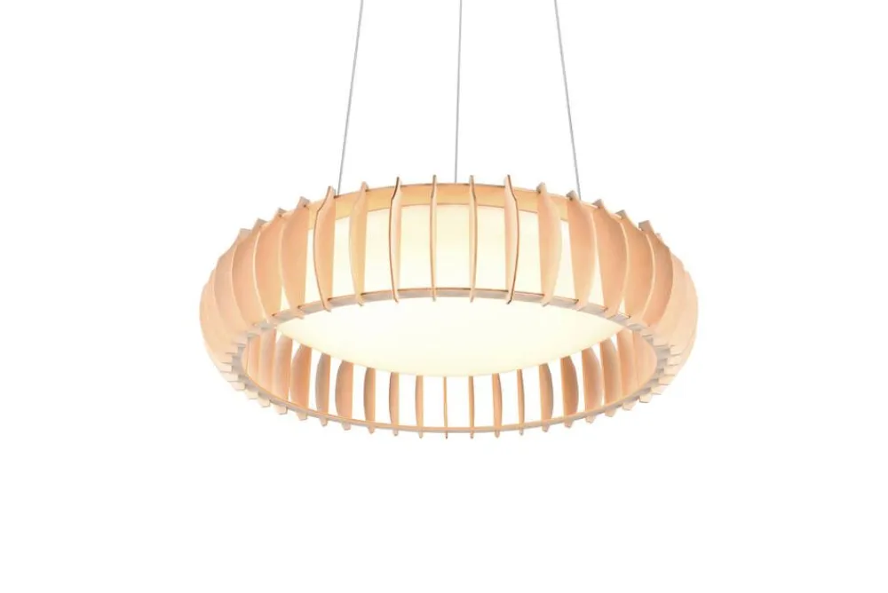 Trio Lighting Sisustusvalaisimet|riippuvalaisin Monte LED 60 cm valkoinen/puu