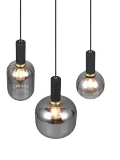 riippuvalaisin Diva 3-os E27 mattamusta/kromat>Trio Lighting Discount