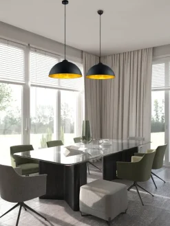 Trio Lighting Sisustusvalaisimet|riippuvalaisin Romino II E27 mattamusta/kulta