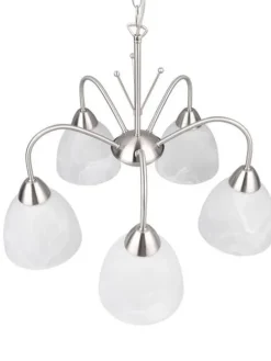 Trio Lighting Sisustusvalaisimet|riippuvalaisin Dobby 5-os E27 harjattu teräs/a