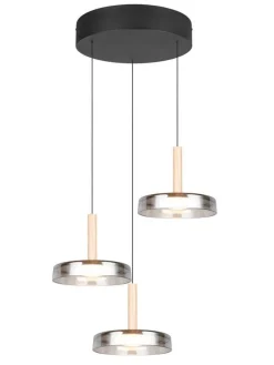 Trio Lighting Sisustusvalaisimet|riippuvalaisin Celeste LED 3-os mattamusta/kro