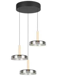 Trio Lighting Sisustusvalaisimet|riippuvalaisin Celeste LED 3-os mattamusta/kro
