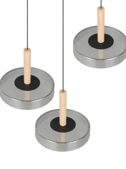 Trio Lighting Sisustusvalaisimet|riippuvalaisin Celeste LED 3-os mattamusta/kro