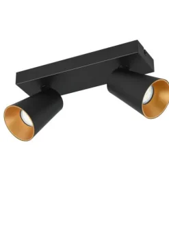 Trio Lighting Sisustusvalaisimet|spottivalaisin Sharp 2-os GU10 mattamusta/kult