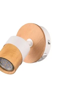 Trio Lighting Sisustusvalaisimet|spottivalaisin Aruni 1-os GU10 puu/mattavalkoi