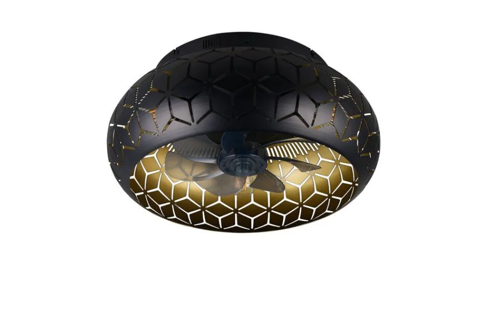Trio Lighting Sisustusvalaisimet|tuuletinkattovalaisin Bidar 3xE27 mattamusta/k