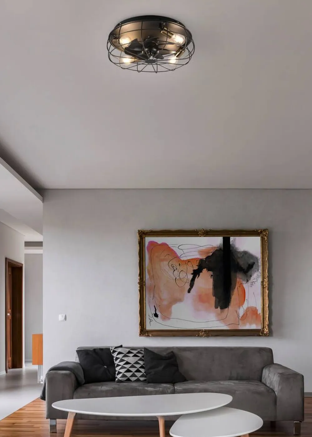Trio Lighting Sisustusvalaisimet|tuuletinkattovalaisin Trondheim 4xE27 mattamus