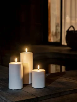 LED kynttilä ulkokäyttöön 8,4x15 cm valkoinen><noscript><img width=