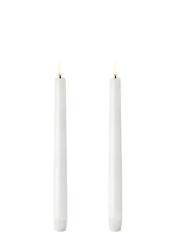 Uyuni Koriste- Ja Kausivalot|LED kynttilä 2,3x25 cm valkea smooth 2 kpl