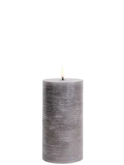 Uyuni Koriste- Ja Kausivalot|LED pöytäkynttilä 7,8x15 cm harmaa rustiikki