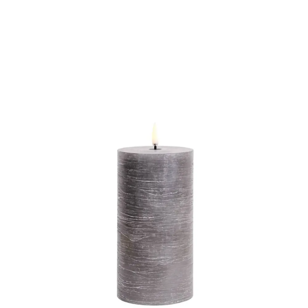 Uyuni Koriste- Ja Kausivalot|LED pöytäkynttilä 7,8x15 cm harmaa rustiikki