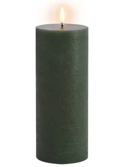 Uyuni Koriste- Ja Kausivalot|LED-kynttilä 7,8x20,3 cm Olive green Rustic