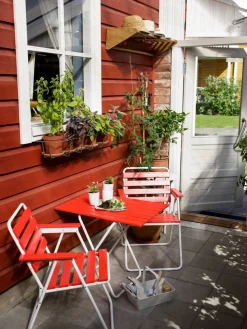 Varax Puutarhakalusteet|Pöytä Retro 401 punavalkoinen